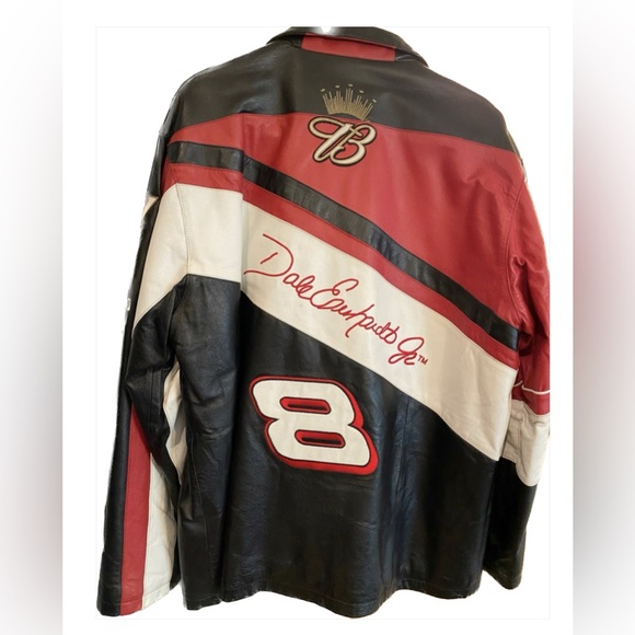 Vintage Dale Earnhardt Jr Wilsons Leather Jacket Size M Budweiser MotoJacket - Picture 2 of 2